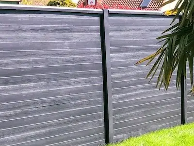 Clôture béton imitation bois