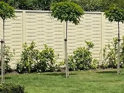 Clôture béton imitation bois