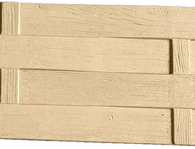 plaque de cloture en béton imitation bois tressé, vue de près , ressemblant à une palissade bois