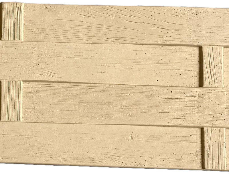 plaque de cloture en béton imitation bois tressé, vue de près , ressemblant à une palissade bois